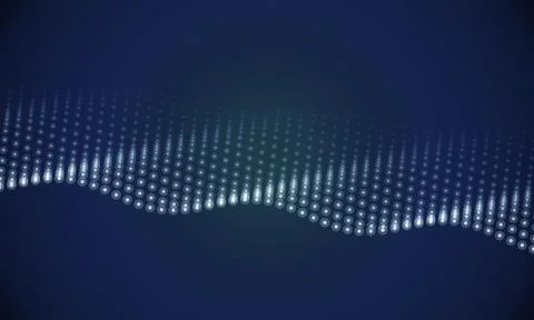 Abstract digital wave pattern made of glowing dots on transparent background Stock Illustration