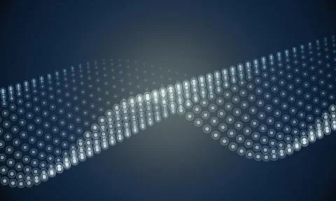 Abstract digital wave pattern made of glowing dots on dark background Stock Illustration