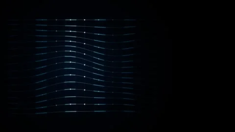 Abstract digital wave pattern with thin glowing blue lines on a dark backgr.. Stock Footage 344240363