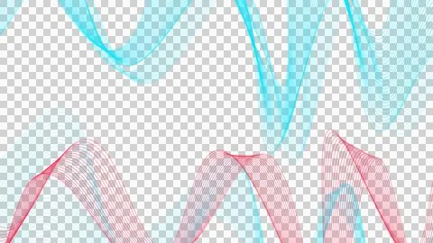 Abstract digital wave patterns with flowing cyan and red lines Stock Photos