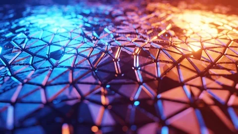 Abstract digital wave technology,  Geometric abstract background Stock Footage 123579385