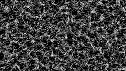 Abstract digital wave. White threads and knots on the black background Video stock 236295548