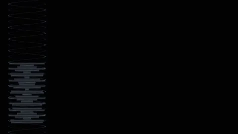 Abstract Digital Waveform Animation on Black Background Stock Footage 345652579