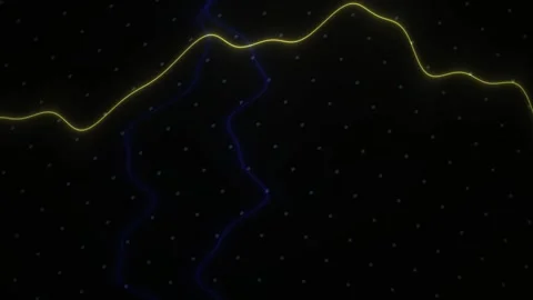 Abstract Digital Waveform Animation Featuring Glowing Yellow Lines on Dark .. Stock Footage 340516890
