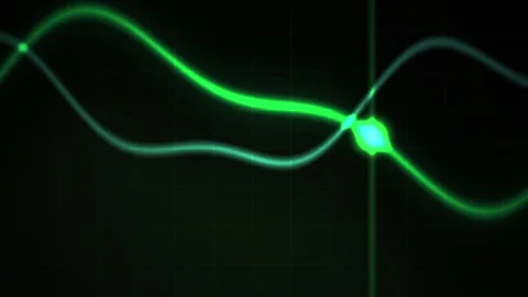 Abstract Digital Waveform Animation Featuring Glowing Green Oscillating Sin.. Stock Footage 341787349