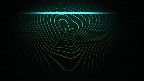 Abstract Digital Waveform Animation with Glowing Cyan Light Lines on Black .. Stock Footage 341787651