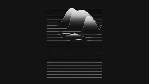 Abstract Digital Waveform Animation - Minimalist Data Visualization on Blac.. Stock Footage 316133149