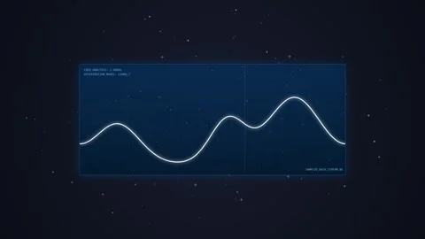 Abstract Digital Waveform Data Analysis Graph on Dark Blue Futuristic Backg.. Stock Footage 348793010