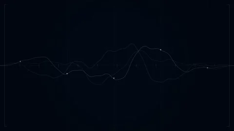 Abstract Digital Waveform Data Visualization - Dark Blue Background Stock Footage 346659448