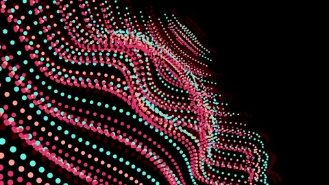 Abstract Digital Waveform of Glowing Particles in Motion. Stock Footage 327107960
