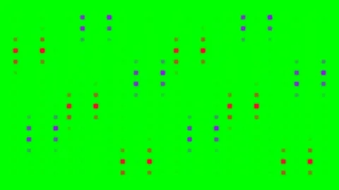 Abstract digital waveform pattern with purple and red dots on green backgroun Stock Footage 340900393