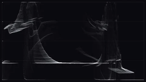Abstract digital waveform signal analysis on black screen Stock Illustration