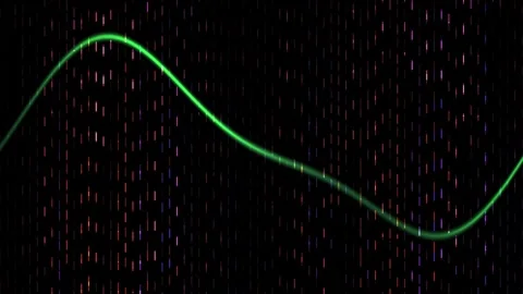 Abstract Digital Waveform Visualization with Binary Code Background. Stock Footage 334452745