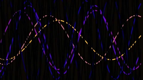 Abstract Digital Waveform Visualization with Neon Light Trails. Stock Footage 342190611