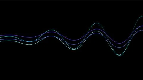 Abstract Digital Waveforms and Data Visualization Art. 스톡 일러스트