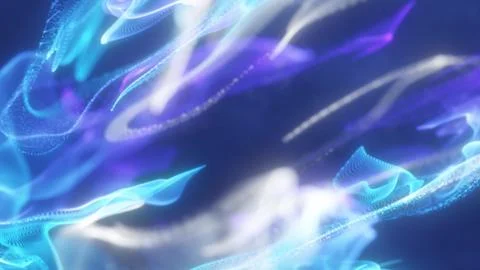 Abstract digital waveforms of luminous blue and purple light streams Stock Illustration