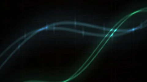Abstract Digital Waves Flowing Through Dark Space Background. Stock Footage 341787865