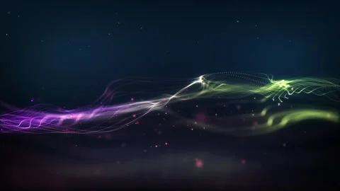 Abstract Digital Waves in Motion with Vibrant Colors and Dynamic Flow Vidéo 348418574