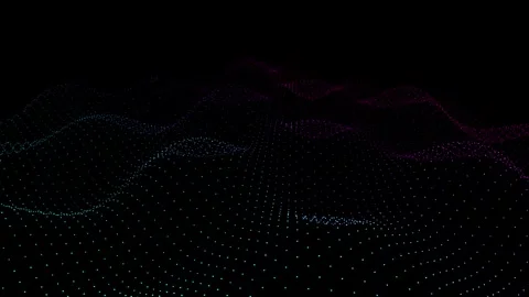 Abstract digital waves moving gently in dark space with copy space for text.. Stock Footage 345670035