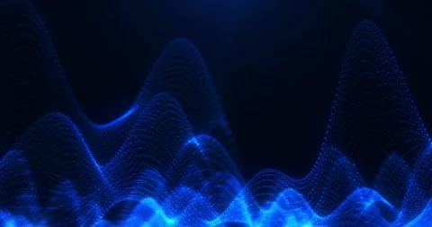 Abstract digital waves from particles approaching the camera. Stock Footage 242150735