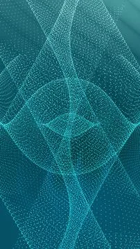 Abstract digital waves ripple in teal hues 스톡 일러스트