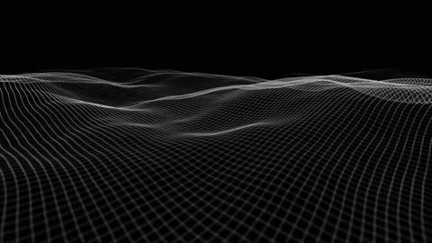 Abstract Digital Waving Lines Fx Background Video stock 218591965