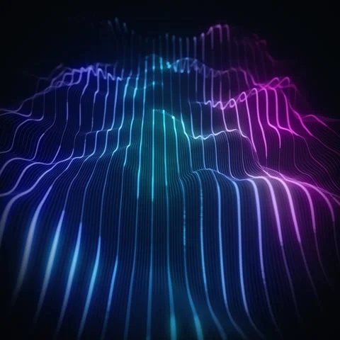 Abstract Digital Waving Neon Lines Fx Background Loop Stock Footage 162811576