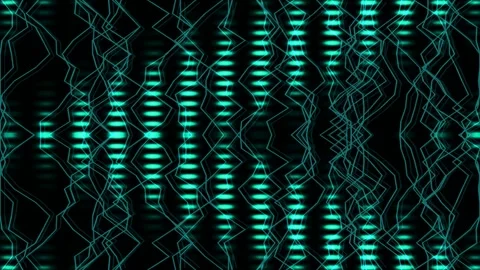 Abstract Digital Wavy Lines and Glowing Grid Background Stock Footage 331352435