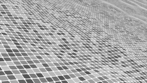 Abstract digital white color wave with lines and dots wave background Stock Footage 296089431
