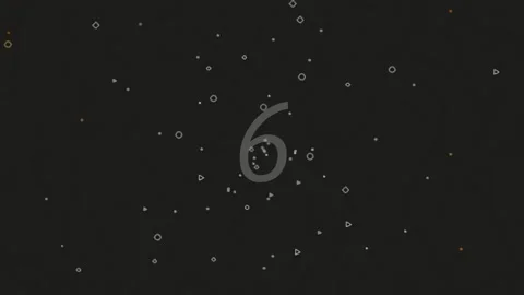 Abstract digital white numeral nine graphic on deep black seamless background Stock Footage 342203599
