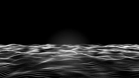 Abstract digital white particle dots wave on lights background. Abstract wa.. Stock Footage 295189236