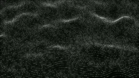 Abstract digital white particle wave background Stock Footage 221821693