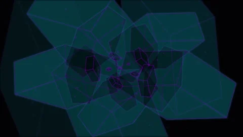 Abstract digital wireframe animation with geometric polygon shapes Stock Footage 344752267