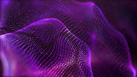Abstract digital wireframe grid glowing waves effect Stock Footage 275909709