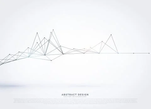 Abstract digital wireframe network lines background Stockillustratie