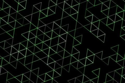 Abstract digital wireframe pattern with glowing lines in black Stock Illustration