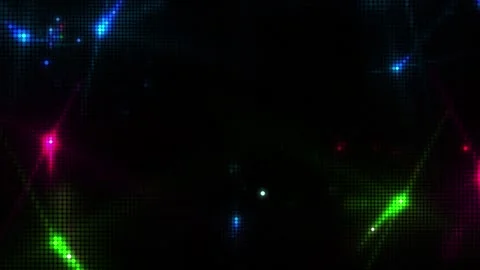 Abstract digital wireworks animation in stylized dots pattern overlay. Small Stock Footage 280847122