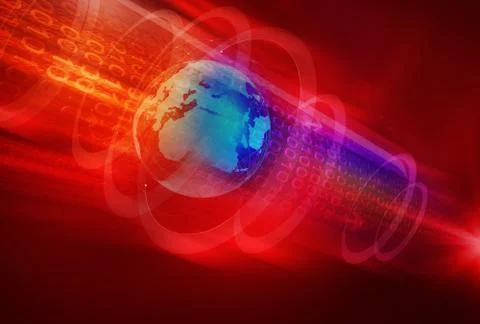 Abstract Digital World Background In Deep Space 스톡 일러스트