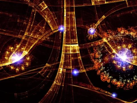 Abstract Digital World Background 스톡 일러스트