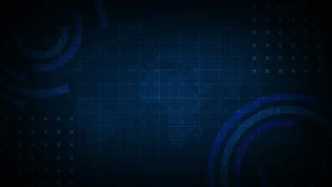Abstract Digital World Map with Tech Elements Background Animation Stock Footage 322963847