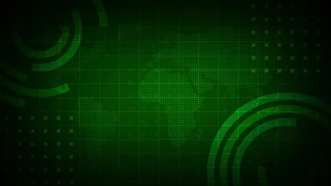 Abstract Digital World Map with Tech Elements Background Animation Stock Footage 322963918