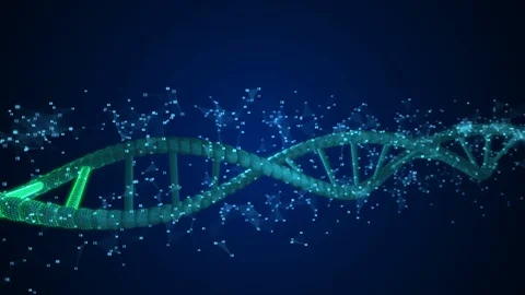 Abstract digits DNA scanning molecule For biology, biotechnology, chemistry, Video stock 119006008