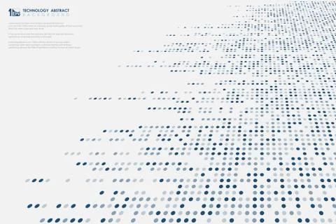 Abstract dimension blue dots pattern big data technology line pattern design Illustrazione stock