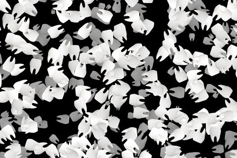 Abstract Dimensional Teeth Background on Black Stock Illustration