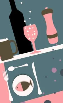 Abstract Dining Stock Illustration