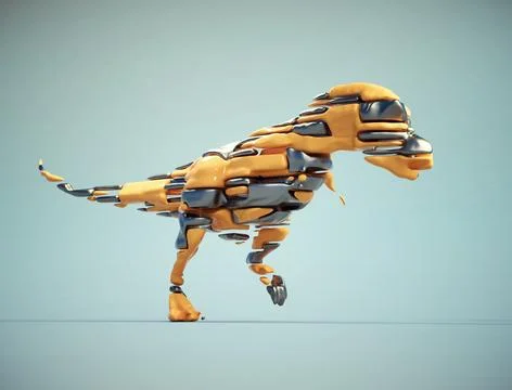 Abstract dinosaur on blue background. Stock-Illustration