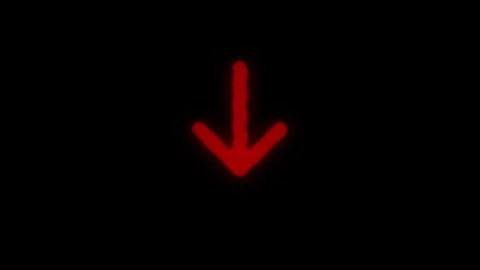 Abstract directional arrow icon or swipe down arrow signal animation 4k. Gr.. Stock Footage 304718645