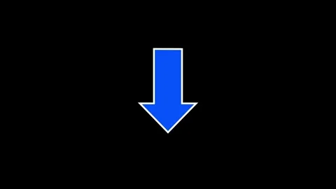 Abstract directional arrow icon or swipe down arrow signal animation 4k, blue Stock Footage 337466803