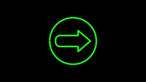 Abstract directional neon arrow icon animation. Stock Footage 304023387