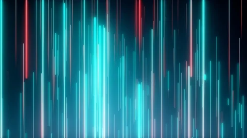 Abstract directional neon lines geometric background. Data flow. Optical fiber 库存影片 113013101